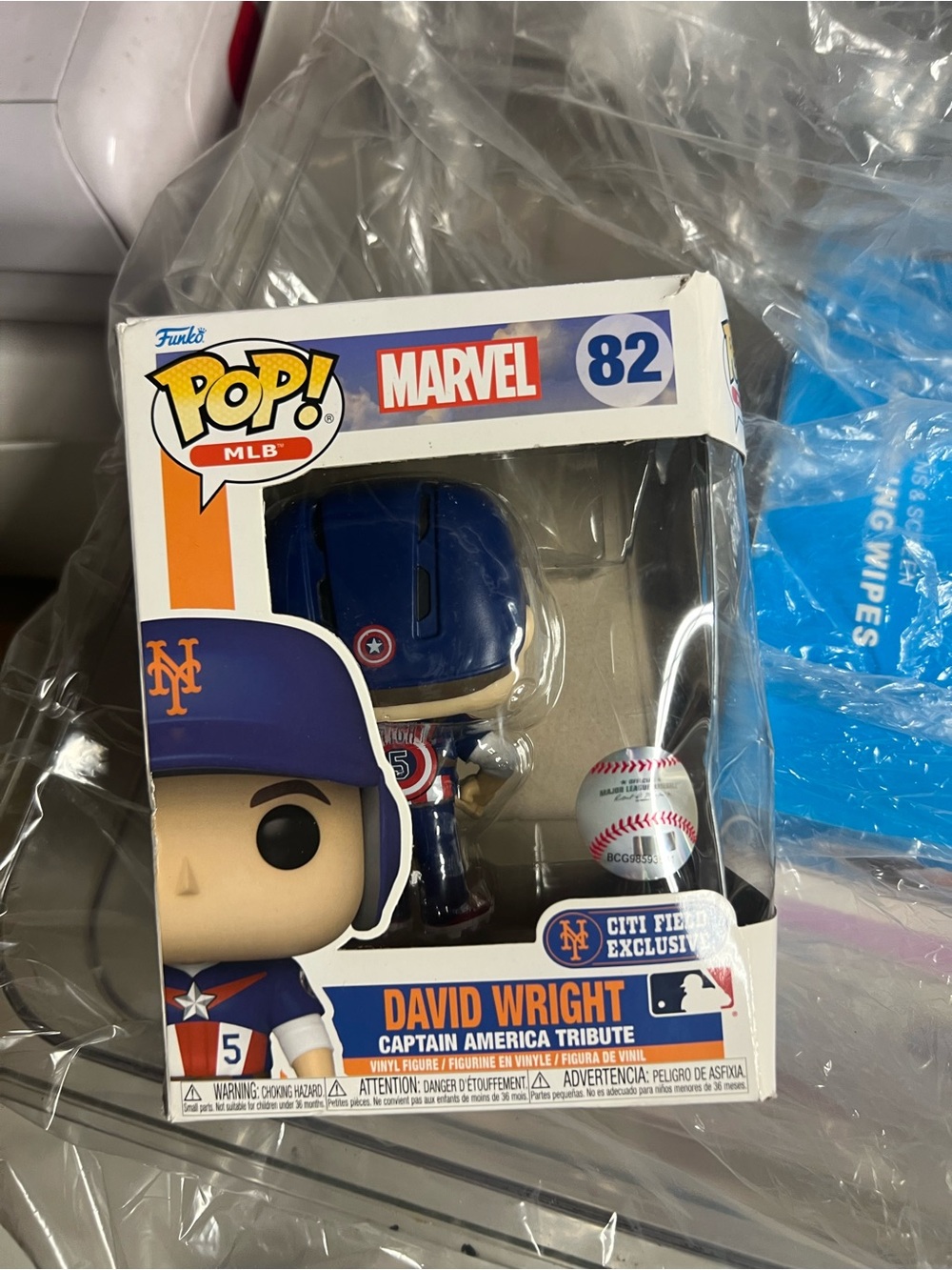 Funko Pop! MLB David Wright Captain America Tribute - Blue & Orange